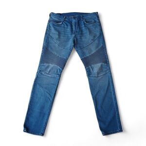 True Religion Rocco Relaxed Skinny Jeans Medium Distressed Wash Men's 34